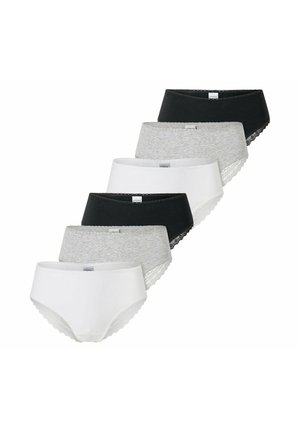 6ER PACK - STRETCH UNI - Slip - schwarz/grau/weiß