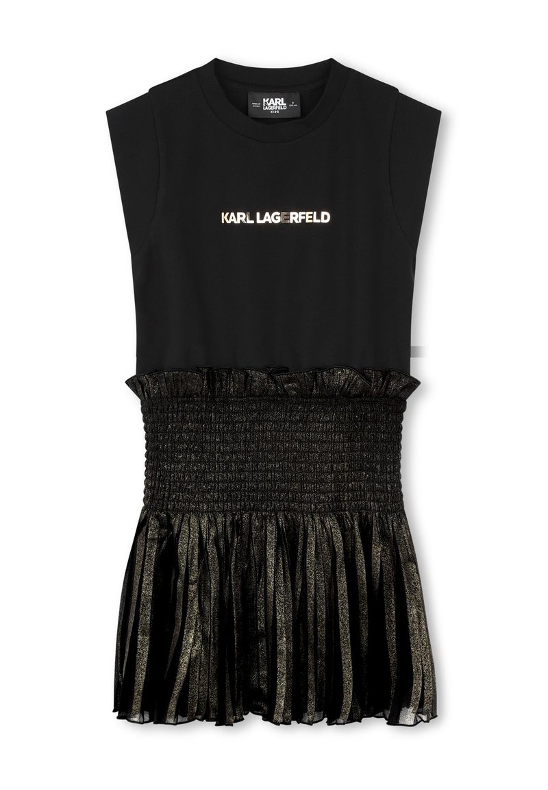 KARL LAGERFELD KIDS DRESS - Žerzejové šaty - noir/dore