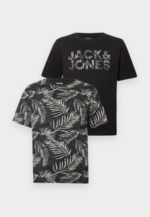 Jack & Jones, JJEJEFF TEE 2 PACK - T-Shirt print - black
