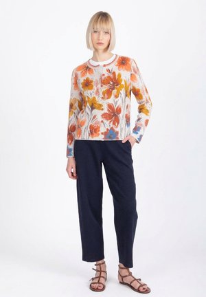 Ivko JACQUARD FLORAL PATTERN - Chaqueta de punto - white coffee