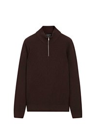 MOCK NECK WITH ZIP - Jumper - bordeaux