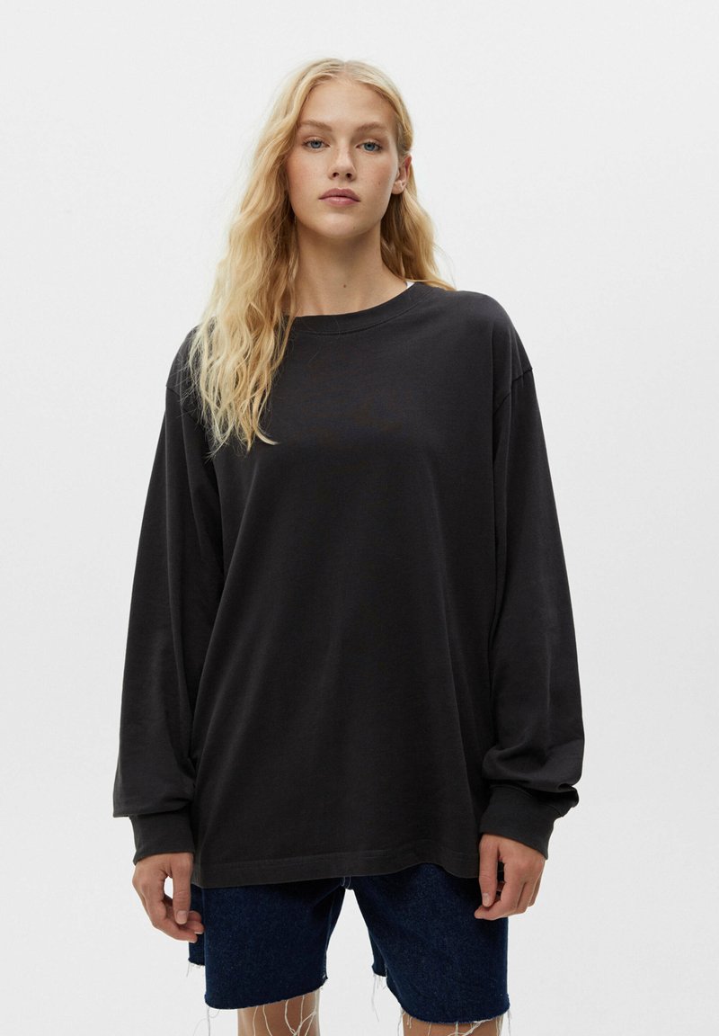 PULL&BEAR BASIC Long sleeved top dark grey Zalando.de