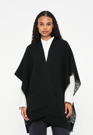 LALENI PONCHO - Kapper - black/white