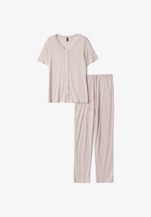 OVS, PYJAMA WITH LACE V-NECK, REGULAR FIT SET - Pyjama - light pink