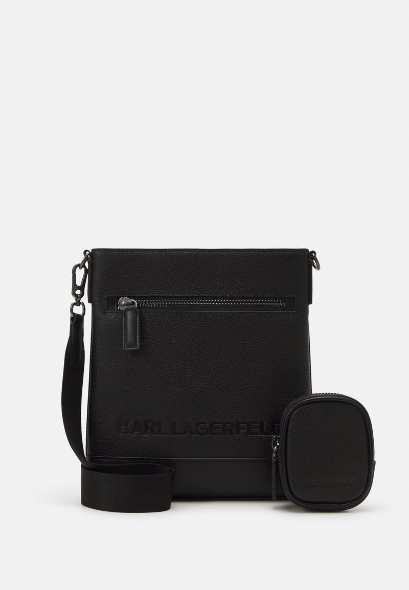 KARL LAGERFELD ESSENTIAL FLAT CROSSBODY SET - Borsa a tracolla - black