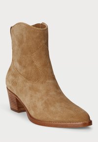 Lauren Ralph Lauren HARPHER SUEDE BOOTIE - Kaubojiški / motociklininko stiliaus aulinukai - camel