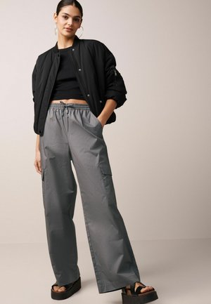 WIDE LEG - Kareiviško stiliaus kelnės - charcoal grey