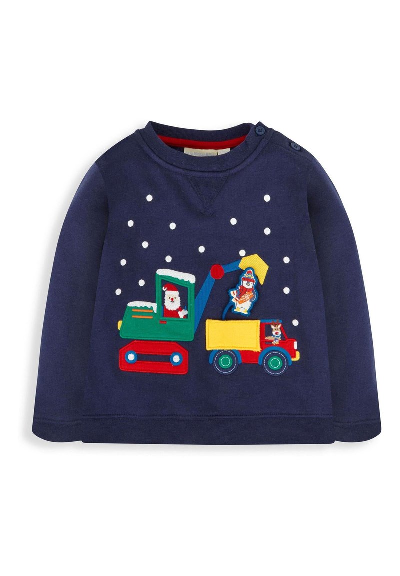 JoJo Maman Bébé REINDEER - Felpa - navy blue santa in a digger
