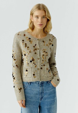 Strickjacke - offwhite camel