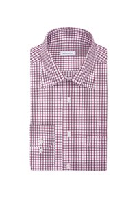 Rood en wit geruit overhemd met knopen. Katoenen stof, gestructureerde kraag en ontwerp met enkele manchetten met witte knopen. Netjes en opgevouwen presentatie.