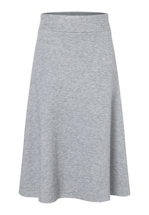 IN MIDILÄNGE - A-lijn rok - warm grey melange