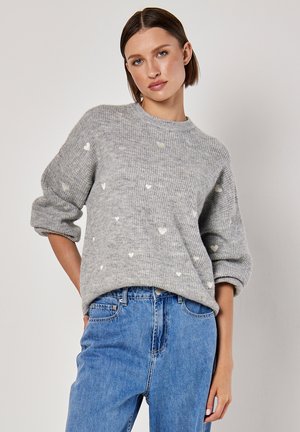 EMBROIDERED HEART - Jersey de punto - grey
