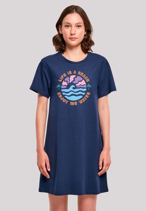 LIFE IS A BEACH ENJOY THE WAVES - Jersey dress - lightnavy