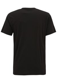 Sort kortærmet t-shirt lavet af bomuld. Den har en rund halsudskæring og et ensartet design uden synlige mønstre eller detaljer.