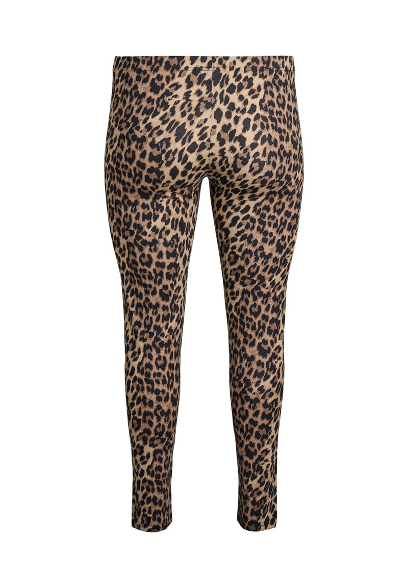 Zizzi LEOPARD Leggings light leo aop/marrón claro