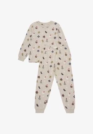 Minymo SET ALL OVER PRINT - Nachtwäsche Set - beige melange