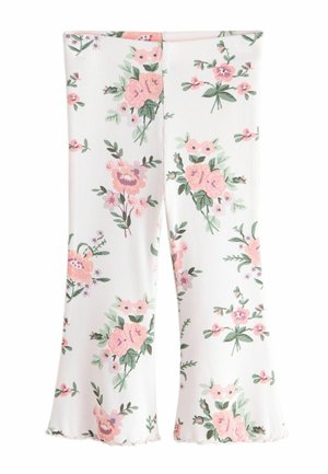 Püksid - ecru white floral