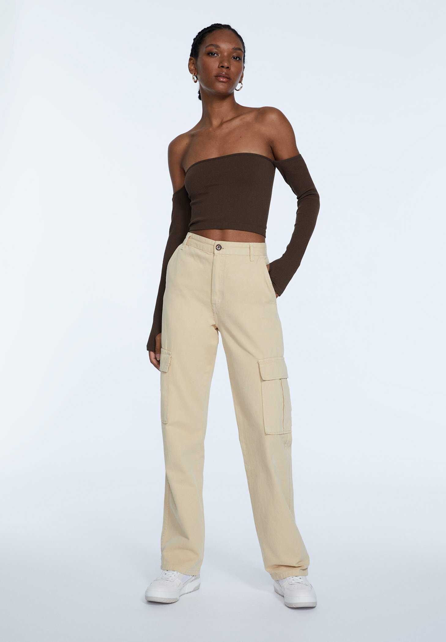 Stradivarius Cargo Trousers Beige ubicaciondepersonas.cdmx.gob.mx