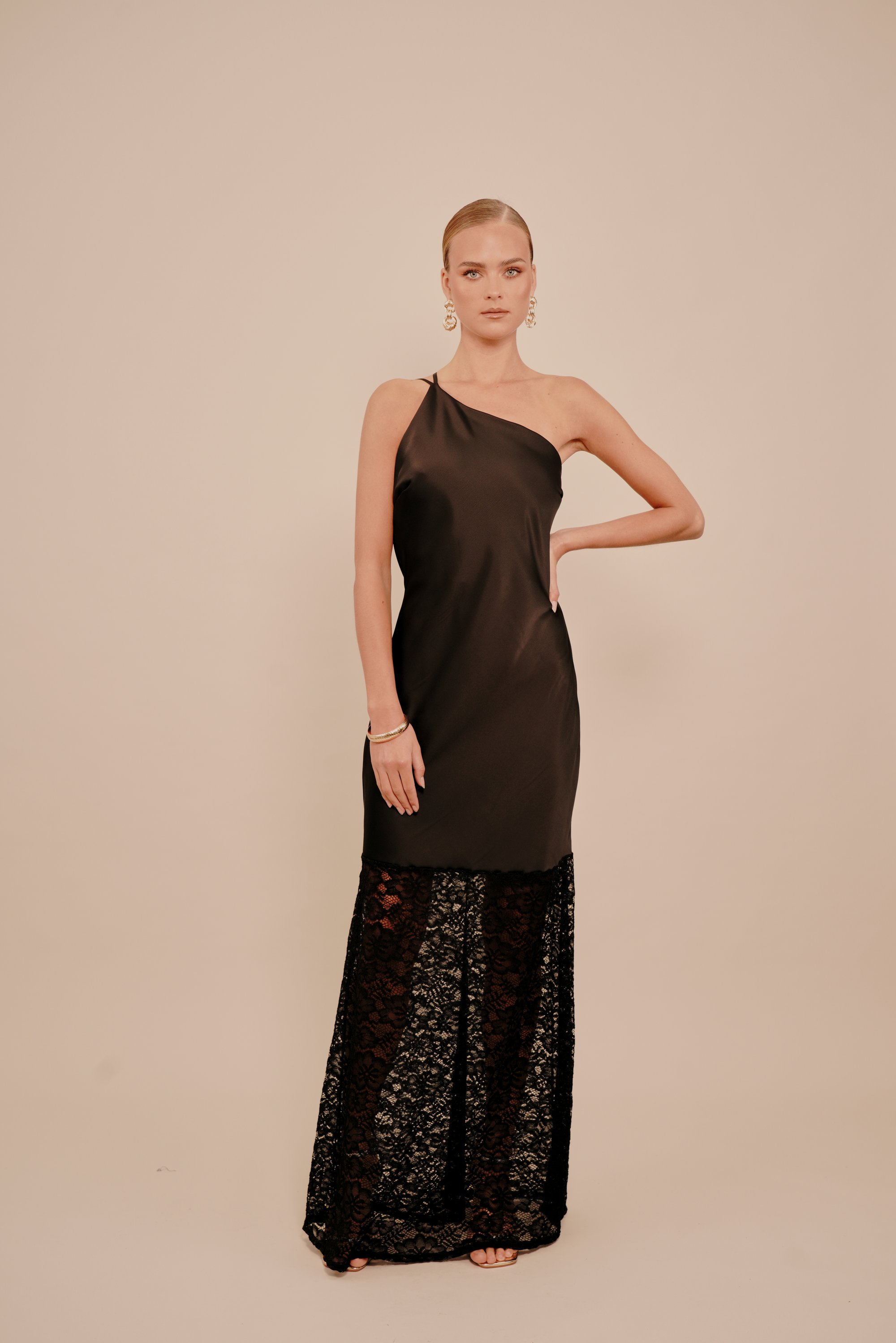 princess polly baby blue dress WAL G. MARTINA ASYMMETRIC MAXI - Occasion wear - black