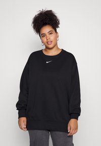 Nike Sportswear - W PHNX FLC OS CREW - Sweatshirt - black Miniatyrbilde 1