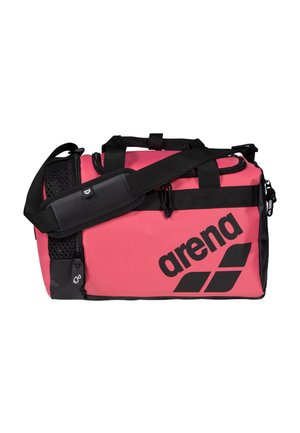 Borsa sportiva Arena rosa e nera con tracolla regolabile e ampio scomparto principale con cerniera.