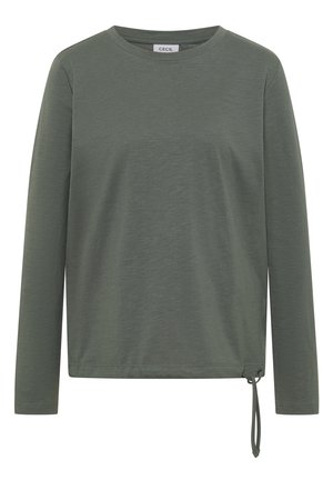 Cecil, LANGARM SHIRT MIT RUNDHALS UND TUNNELZUG - Langærmet T-shirt - dried olive green