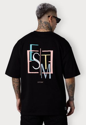 DECONSTRUCTED OVERSIZED - Print T-shirt - black