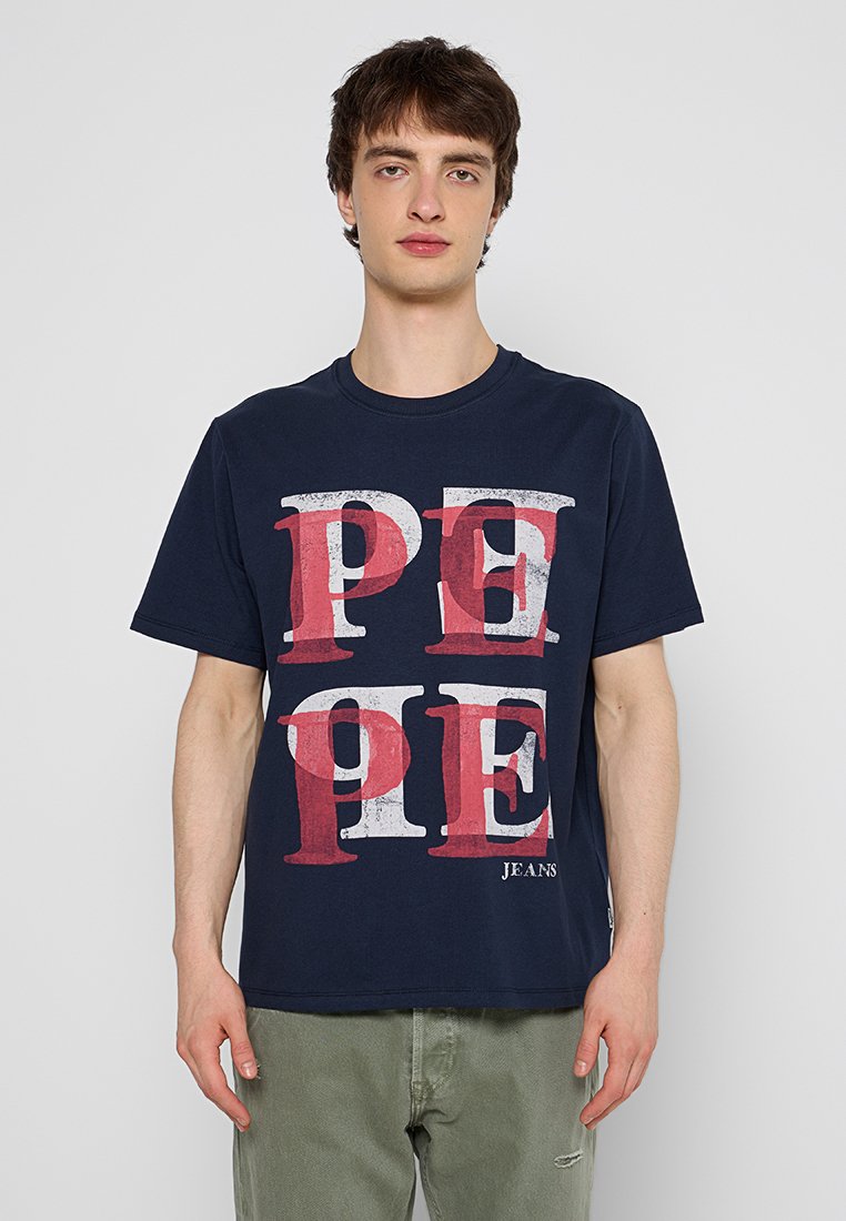 Pepe Jeans T-shirt print donkerblauw