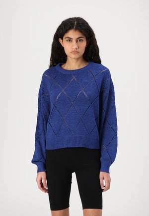 ONLGEENAS STRUCTURE O NECK - Pullover - mazarine blue