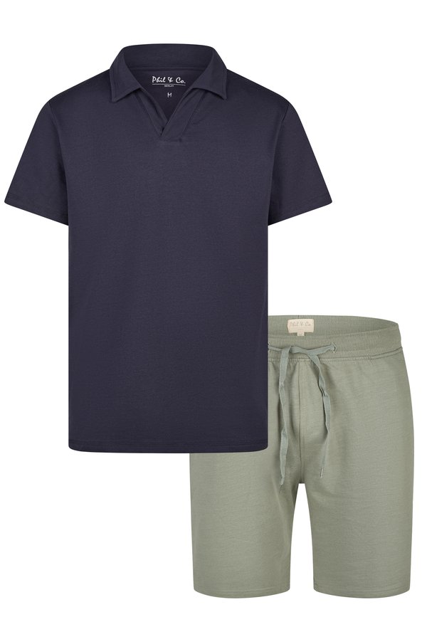 SHORTY SET - Nachtwäsche Set - marine grün