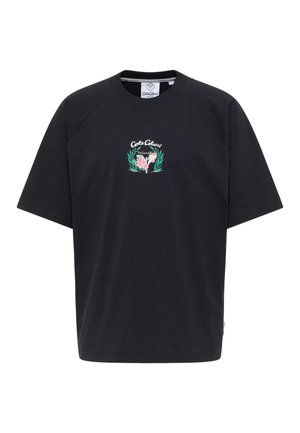 Carlo Colucci MIT BACK -CASA EGGER - Print T-shirt - schwarz