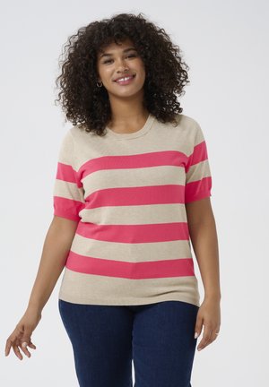 LIZZY STRIPED - Print T-shirt - rasberry featherg bold stripe