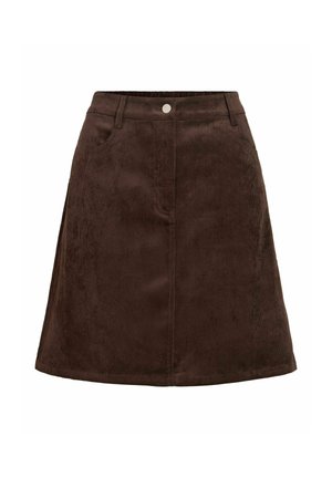 VILA, MINI SKIRT VICOURDIE CORDUROY - Jupe trapèze - coffee bean