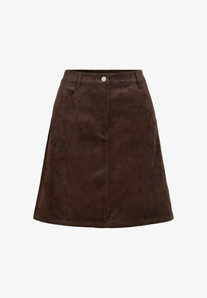 VILA, MINI SKIRT VICOURDIE CORDUROY - Jupe trapèze - coffee bean
