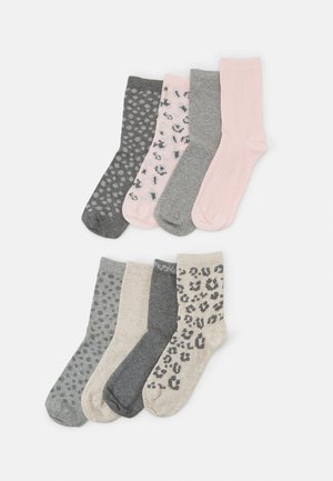 8 PACK - Calcetines - light grey/light pink