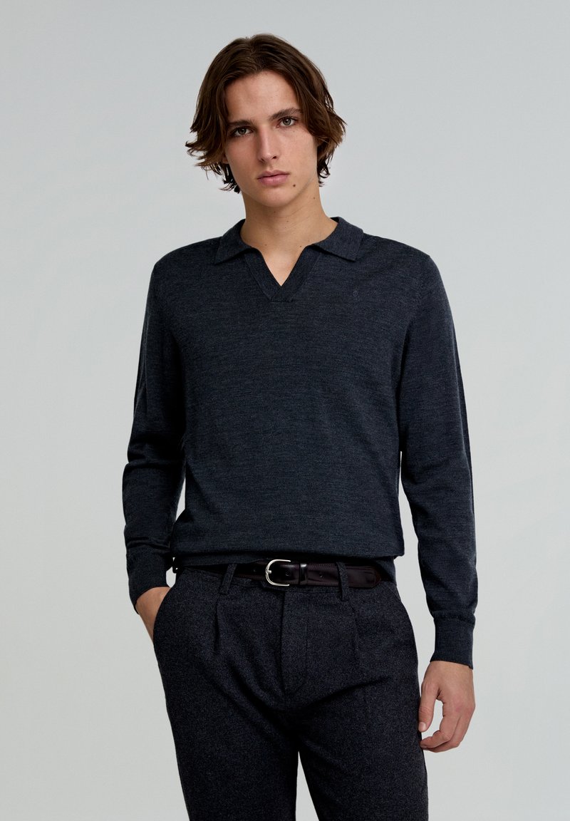 Scalpers CLASSIC MOLLER - Top s dlouhým rukávem - dark grey