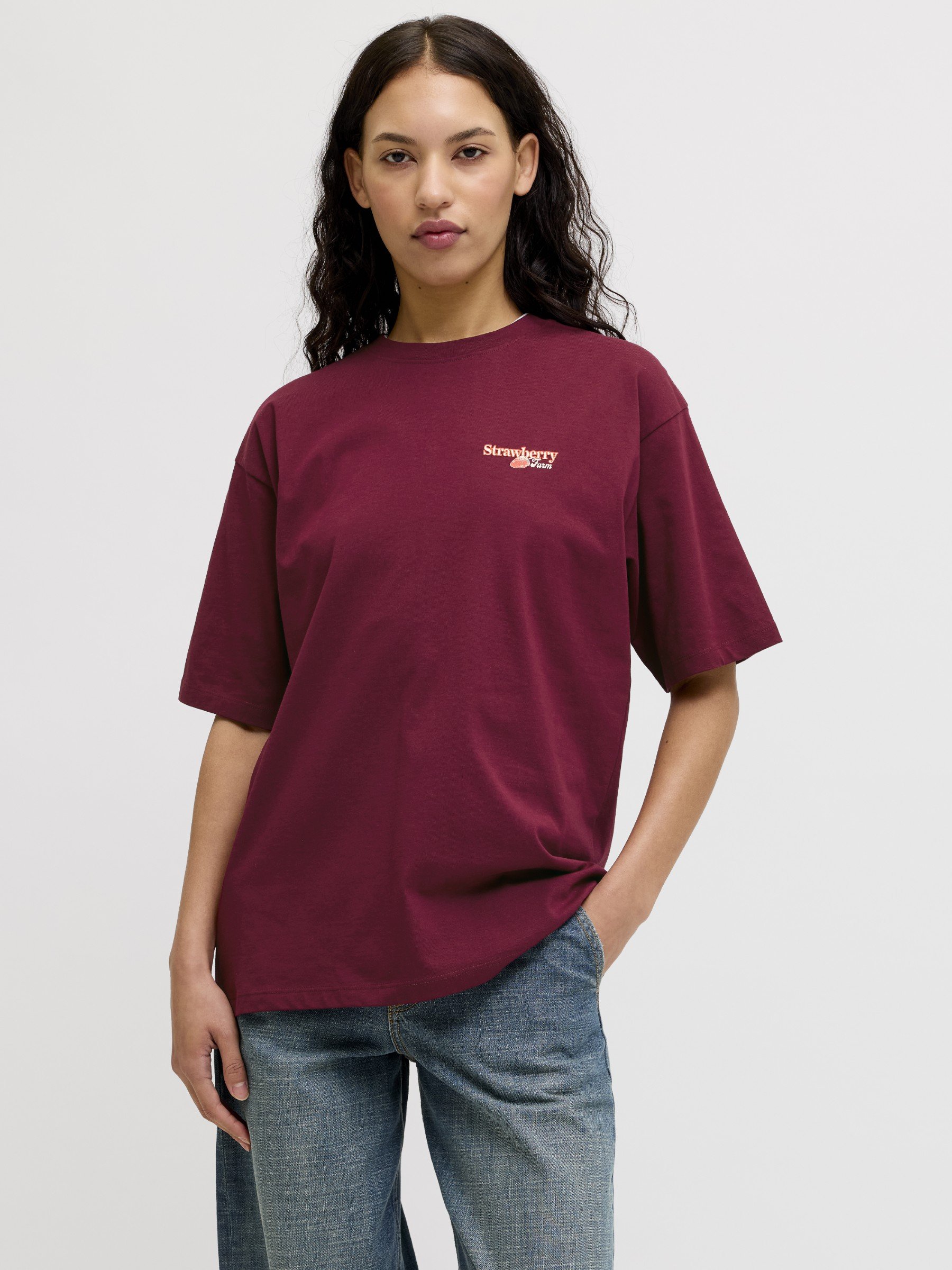 JJXX JXSANDRA - T-shirt print - cabernet/donkerrood - Zalando.nl