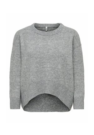 ONLY, ONLALIVIA LS HIGH-LOW O-NECK NOOS KNT - Jumper - medium grey melange