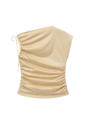& OTHER STORIES, & OTHER STORIES ONE-SHOULDER DRAWSTRING TOP - Topp - beige