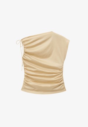 & OTHER STORIES, & OTHER STORIES ONE-SHOULDER DRAWSTRING TOP - Topp - beige