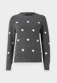 VMDOFFY INTARSIA O NCK  - Vesta - dark grey melange/white