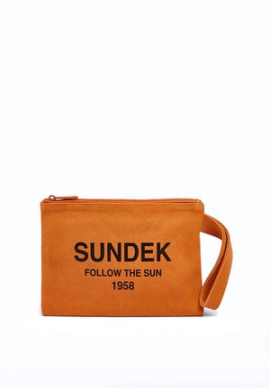 MIN WASHED WITH LOGO AND SLOGAN - Trousse - earth