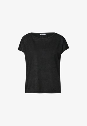 Street One, T-SHIRT MIT BOAT NECK UND SMOK-DETAIL - T-Shirt basic - black
