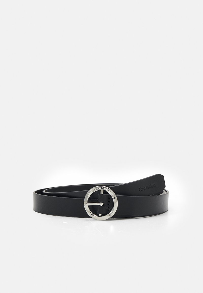 Calvin Klein FACETED ROUND BUCKLE BELT - Gürtel - black