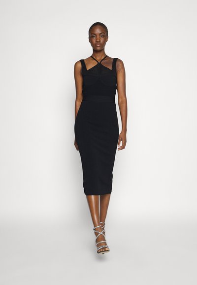 Hervé Léger GATHERED BUSTIER HALTER GOWN - Φόρεμα-πουλόβερ - black
