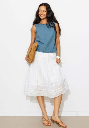 Promod, CROP TOP EN JEAN - Blouse - jean moyen