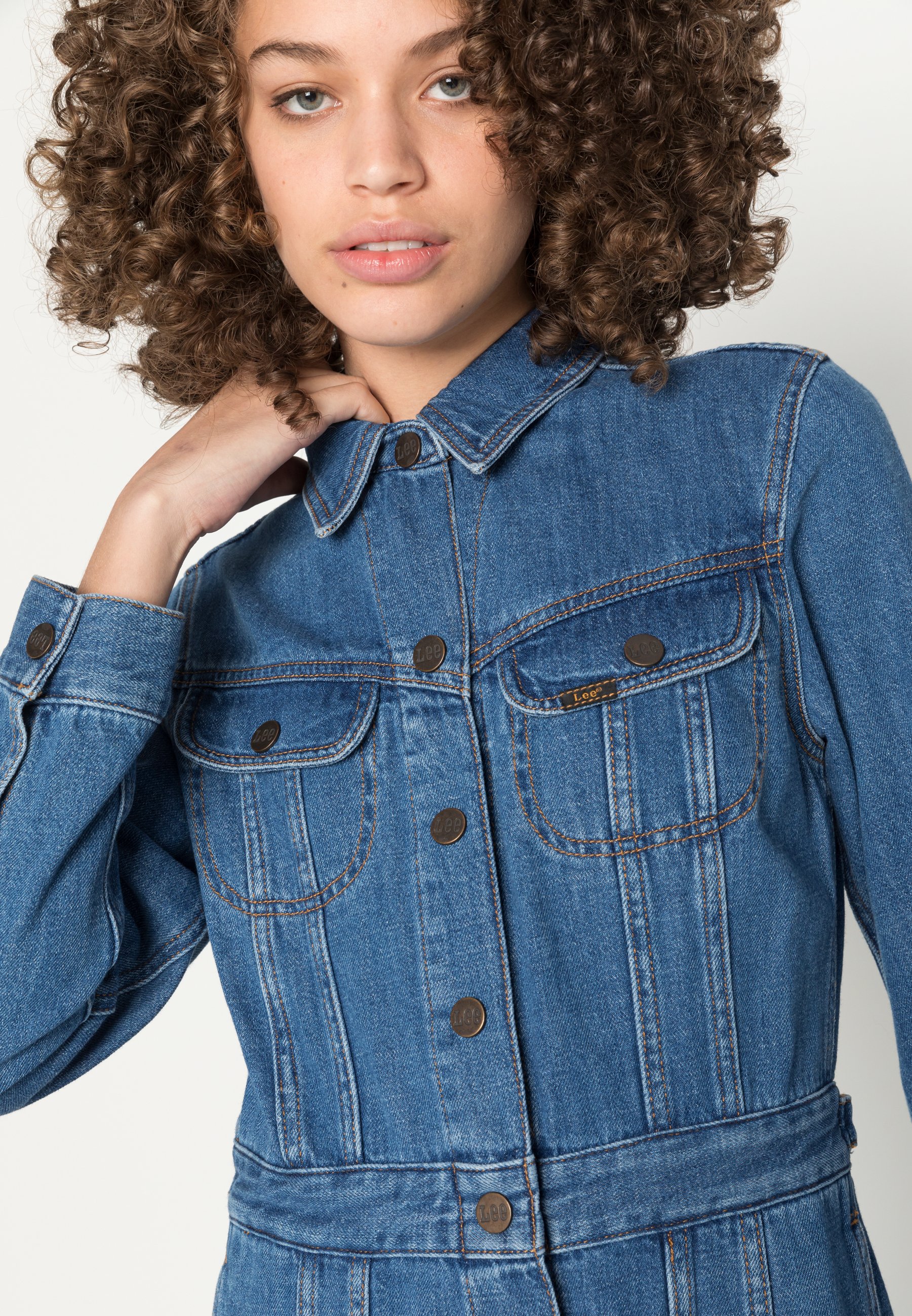 Lee LONGSLEEVE DRESS - Denim dress 