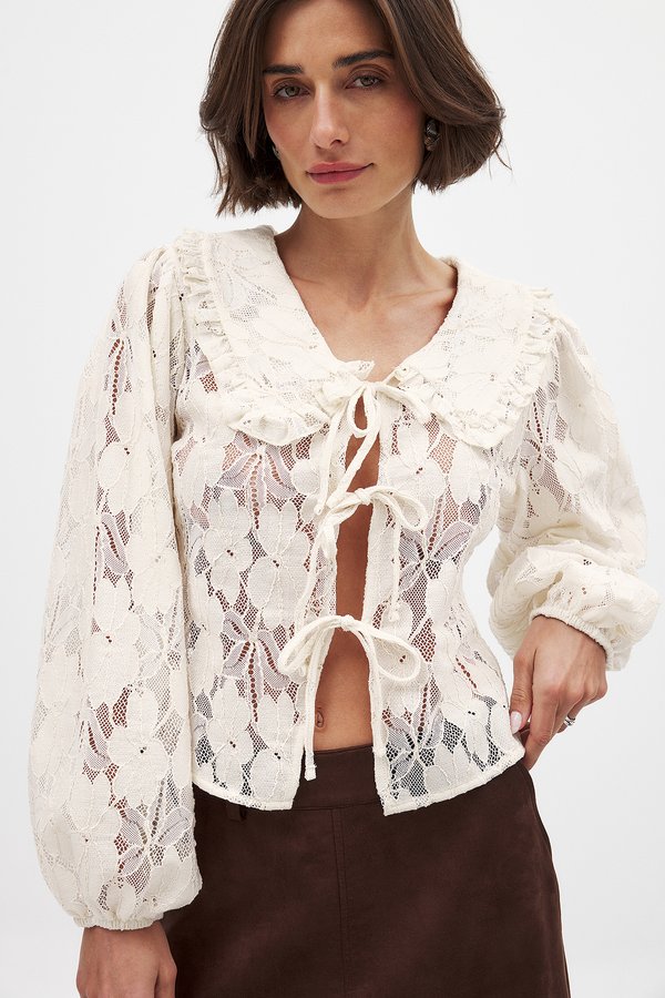 BALLOON SLEEVE COLLAR  - Bluse