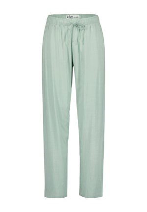 Hellgrüne, locker sitzende Hose mit elastischem Taillenbund und vorderem Kordelzug, entworfen für legere Outfits.