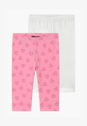 SMALL GIRLS HEARTS 2 PACK - Legging - pink/white